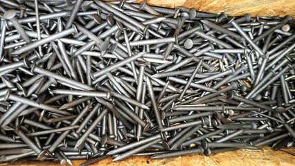 Hex head bolts. Hexagon head bolts background. close up