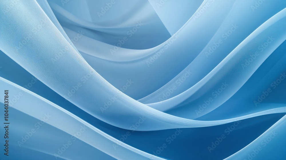 Poster soft blue fabric waves create a serene and calming visual effect.