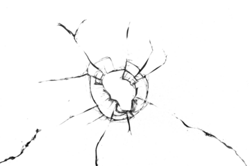 Texture of broken glass on a transparent background