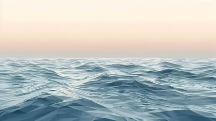 Obraz premium Minimalist Geometric Water Waves with Muted Gradient Color Blocking and Swiss Design Aesthetic
