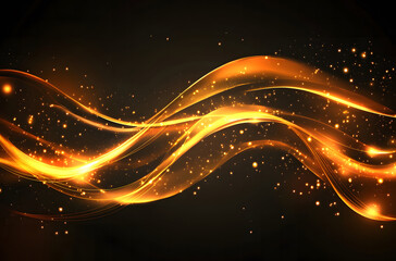 Obraz premium Abstract orange and gold wave background design, vector illustration design with space for text design