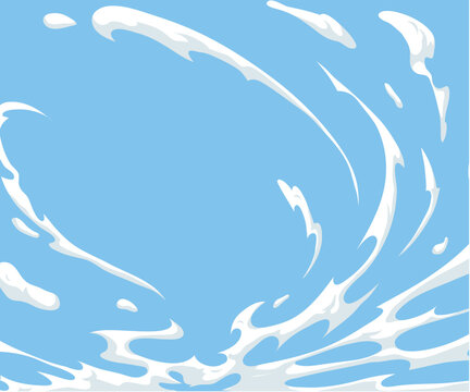 Comic book cartoon blue sky backgrounds. Pop art cloud design template page. Hand drawn vector explosion art illustration. 