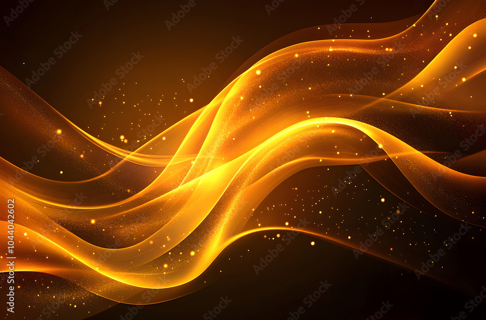 Poster abstract orange and gold wave background design, vector illustration design with space for text desi