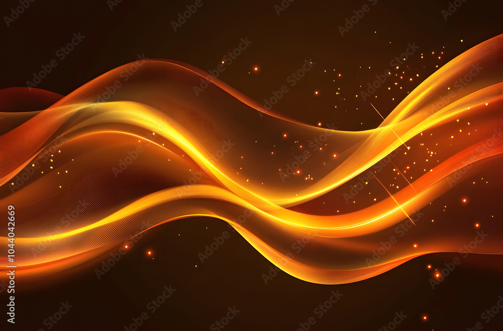 Poster abstract orange and gold wave background design, vector illustration design with space for text desi