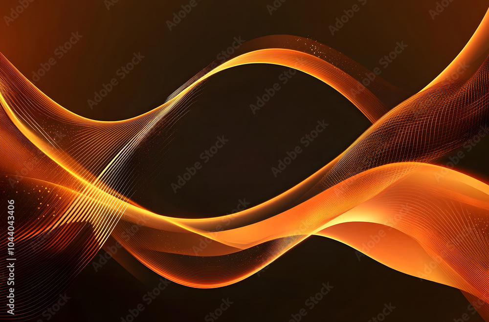 Poster abstract orange and gold wave background design, vector illustration design with space for text desi