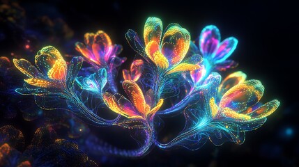 Obraz premium Radiating Neon Light Burst, futuristic flashes, Motion lights, Colorful Streaks on Dark Background