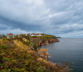 The cliffs between the Atlantic Ocean and the Gulf of St. Lawrence,  Cabot Trail, Cape Breton...