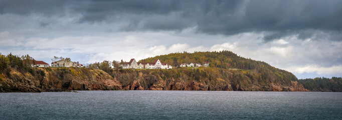 Cliffs surrounding Ingnish Beach, Cabot Trail, Cape Breton Island, Nova Scotia, Canada