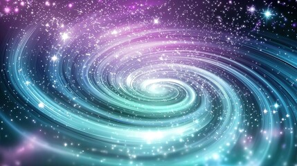 Obraz premium A swirling galaxy of stars and cosmic colors in the vast universe during a serene night sky