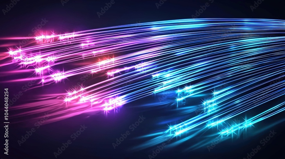 Aufkleber bright light trails in vibrant colors create an abstract artistic display against a dark background