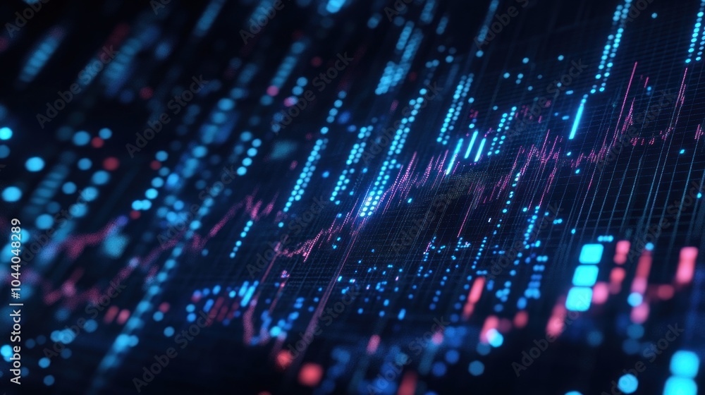 Aufkleber abstract digital visualization of data trends and analytics with vibrant colors.