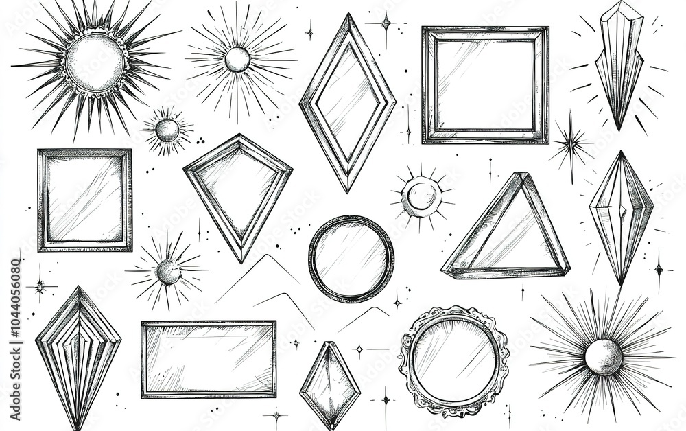 Poster elegant collection of ornate frames and decorative elements featuring various shapes and designs aga
