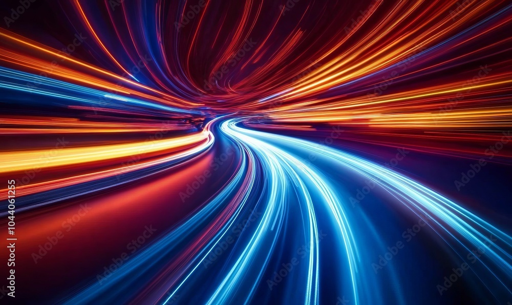 Poster flowing speed lines technology background
