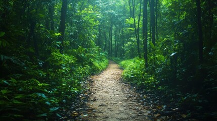 Fototapeta premium Forest trail with a canopy of leaves