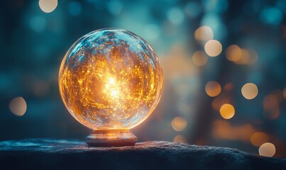 Glowing sphere. Innovation and creativity concept