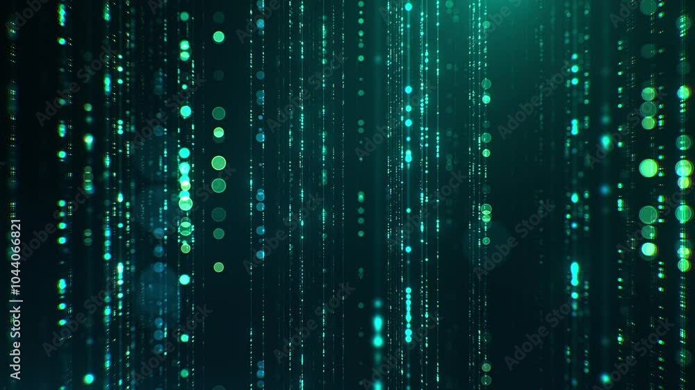 Poster vertical computer matrix code. animation digital background