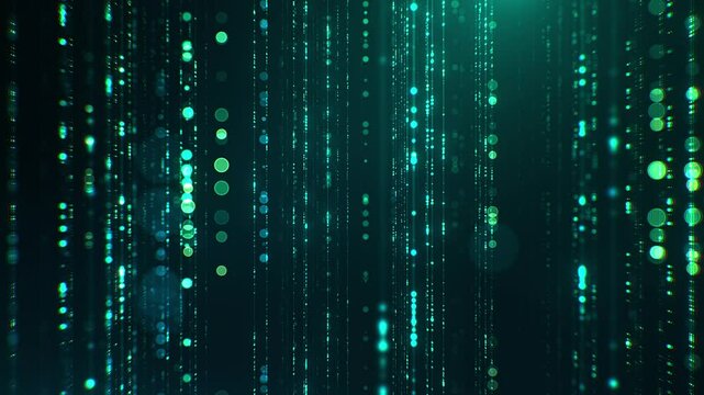 Vertical computer matrix code. Animation digital background