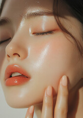 close up portrait of woman with skin
