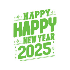 Fototapeta premium New Year 2025 T-Shirt Print with Festive Design 