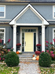 Fall and autumn exterior landscaping garden and home decor.