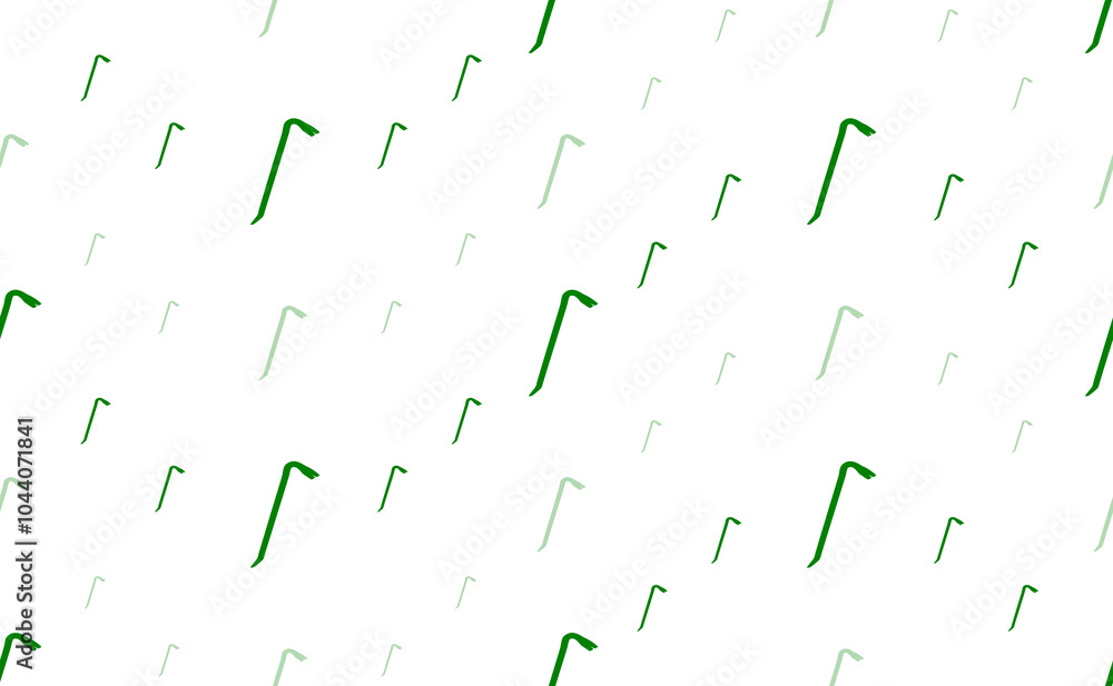 Aufkleber seamless pattern of large and small green crowbar symbols. the elements are arranged in a wavy. illu