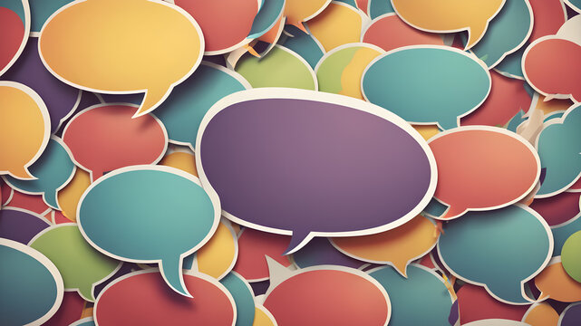 Hand drawn speech buble. Speech bubbles talk bubbles. AI generated image, ai.