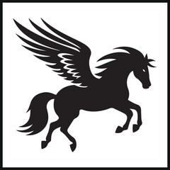 Fototapeta premium Beautiful black Pegasus silhouette