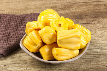 Raw ripe yellow jackfruit segment