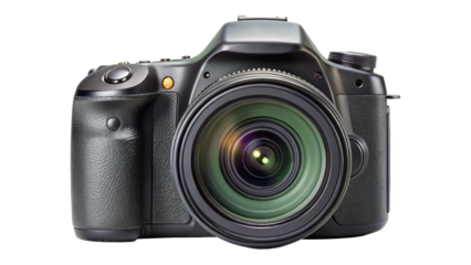 DSLR camera isolated on white. 