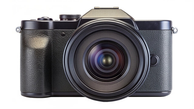 DSLR camera isolated on white. 