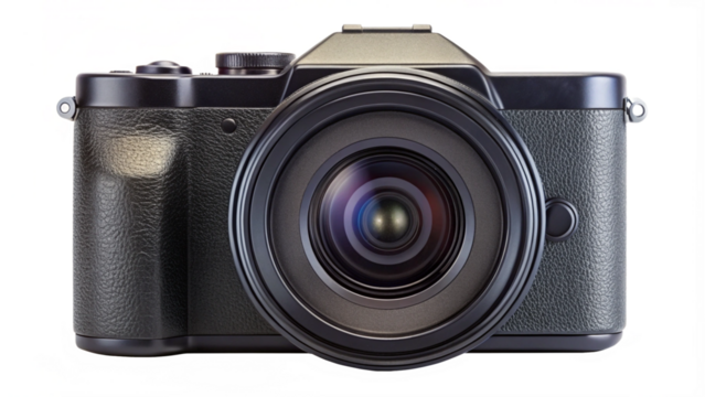 DSLR camera isolated on white. 