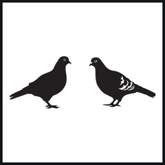 Obraz premium Pigeon vector silhouette illustration