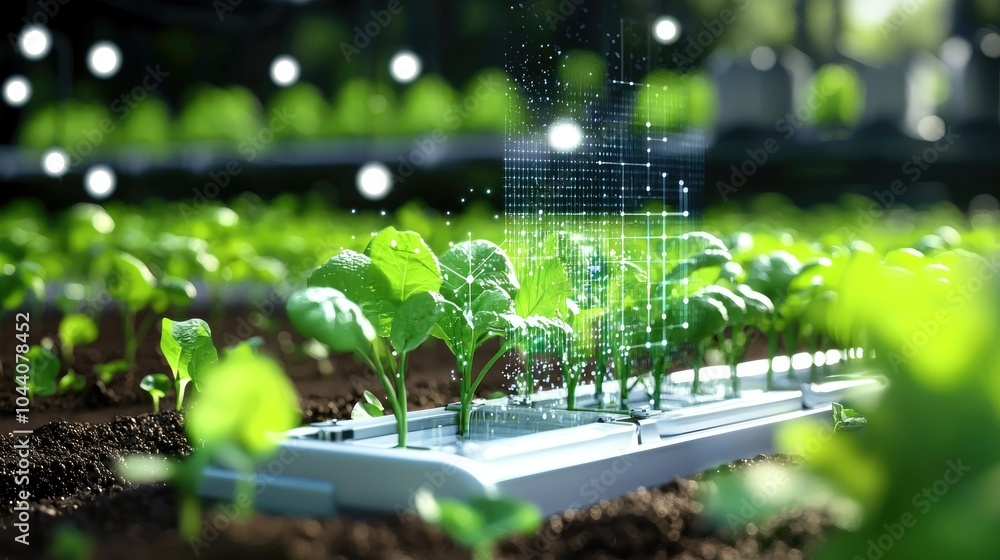 Poster aerial view of small farm using ai technology