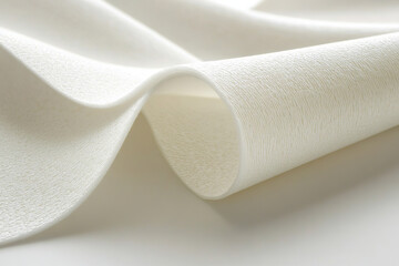 Close-Up of Soft White Textured Material with Curves