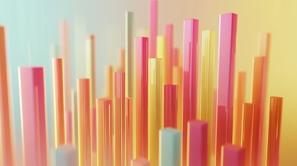 Abstract Colorful Vertical Bars in Soft Light