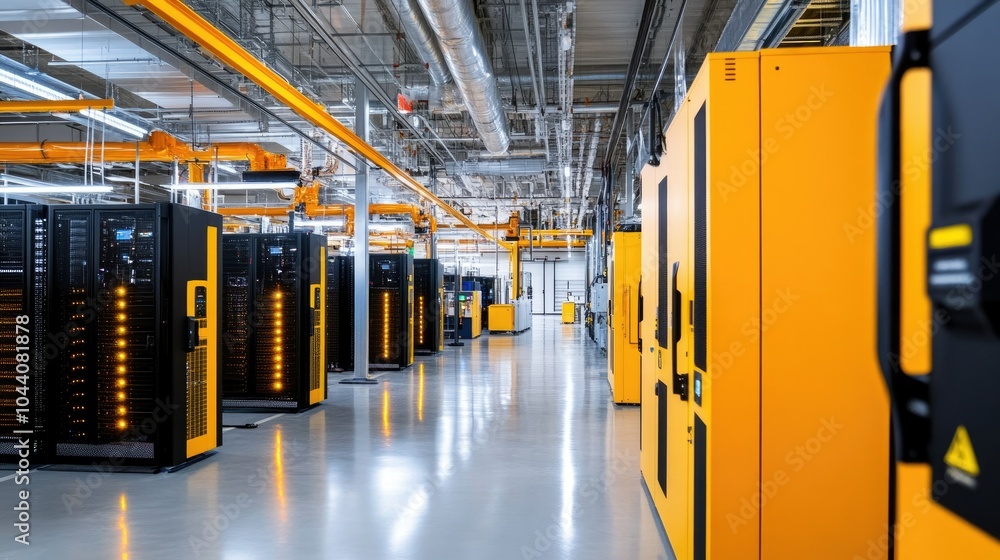 Poster advanced server racks in modern data center