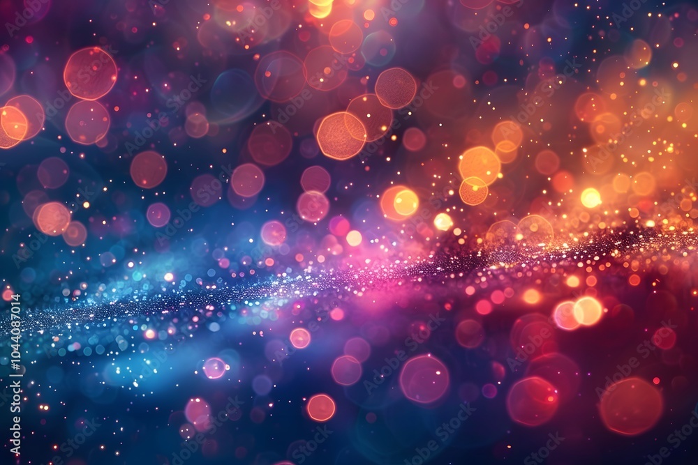 Poster vibrant abstract background with colorful bokeh and sparkling lights