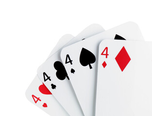 Poker game. Playing cards isolated on white