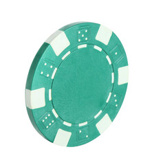 Naklejka premium Poker game. One casino chip isolated on white