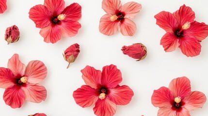 Vibrant Floating Dried Hibiscus Flowers Arrangement