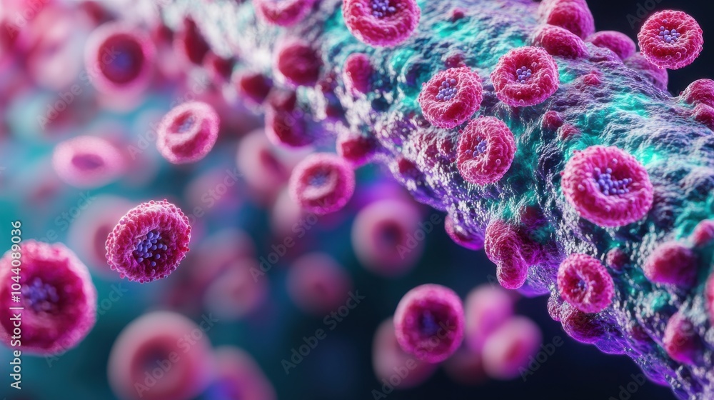 Poster 3d visualization of microscopic cells in motion