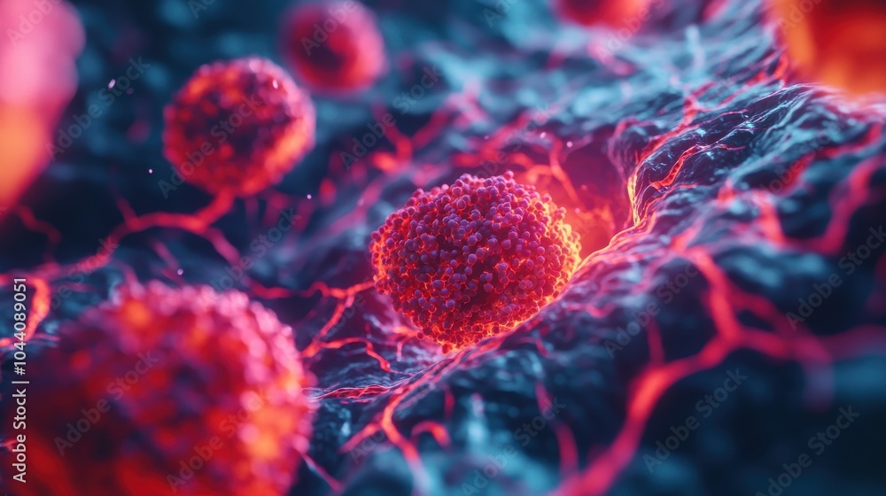 Poster 3d visualization of microscopic cells and structures