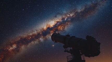 Fototapeta premium A stunning view of a galaxy captured through a telescope, showcasing vibrant colors and stars in the night sky.
