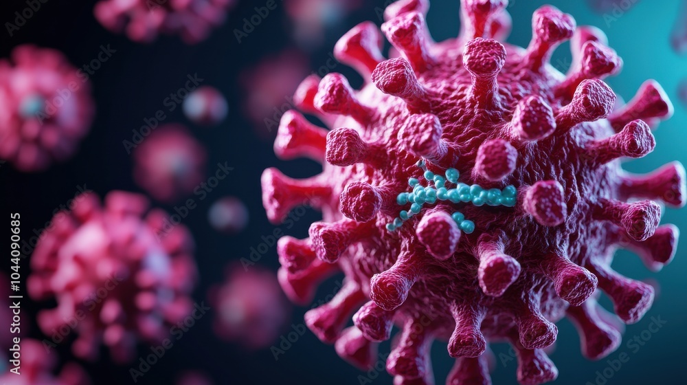 Aufkleber 3d microscope view of virus structure