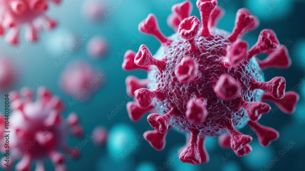 Poster close-up visualization of virus structure