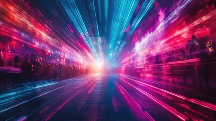 Fototapeta premium Vibrant Light Trails in a Night Scene