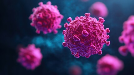 3D Microscopic View of Viruses and Microorganisms