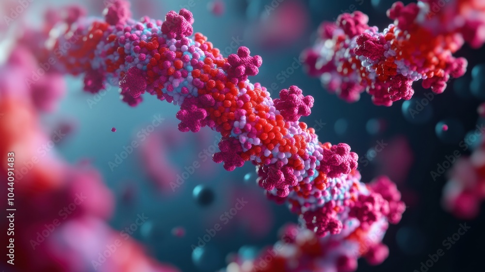 Poster 3d close-up visualization of molecular structure