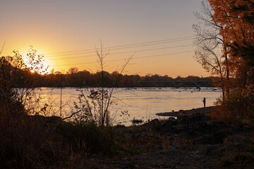 sunset on the river