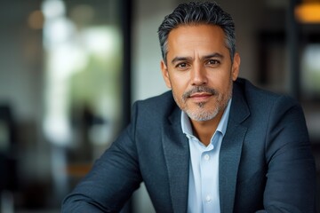Obraz premium Confident businessman in office setting